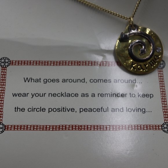 Karma Medal Necklace New on Card - Picture 5 of 6